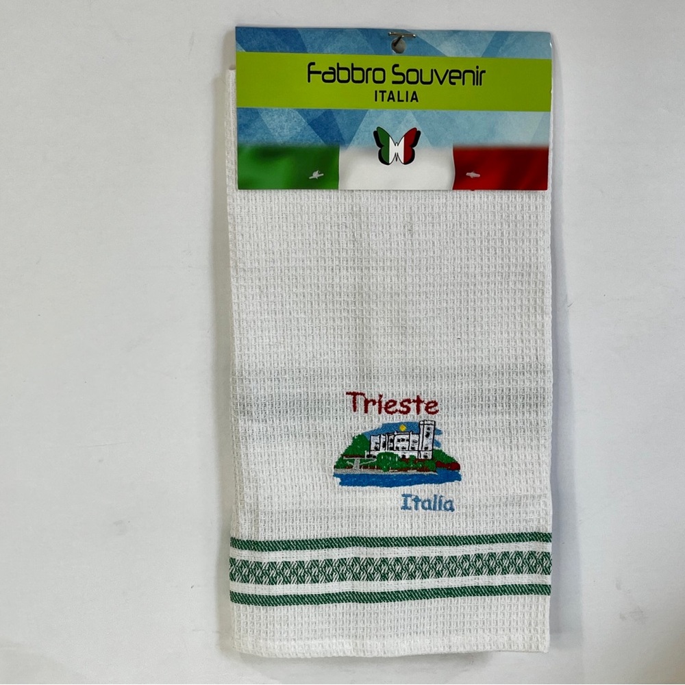 Fabbro Souvenir dish towel from 
 Trieste, Italy embroidered  NWT